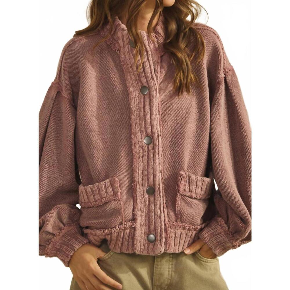 NEW LOVLOV trinity cardigan in vintage mauve